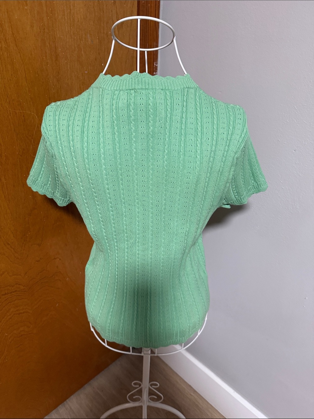 J. Crew Mint Green Short-Sleeve Button Cardigan - Picture 4 of 4